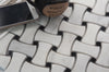 Oriental White + China Black Polished Basketweave Mosaic