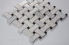Oriental White + China Black Polished Basketweave Mosaic
